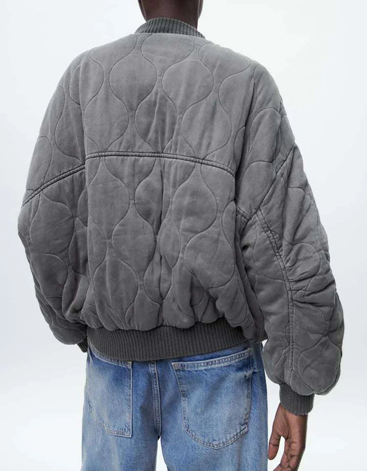 Swara | Veste Bomber Grise Coupe Ample et Tendance pour Femme