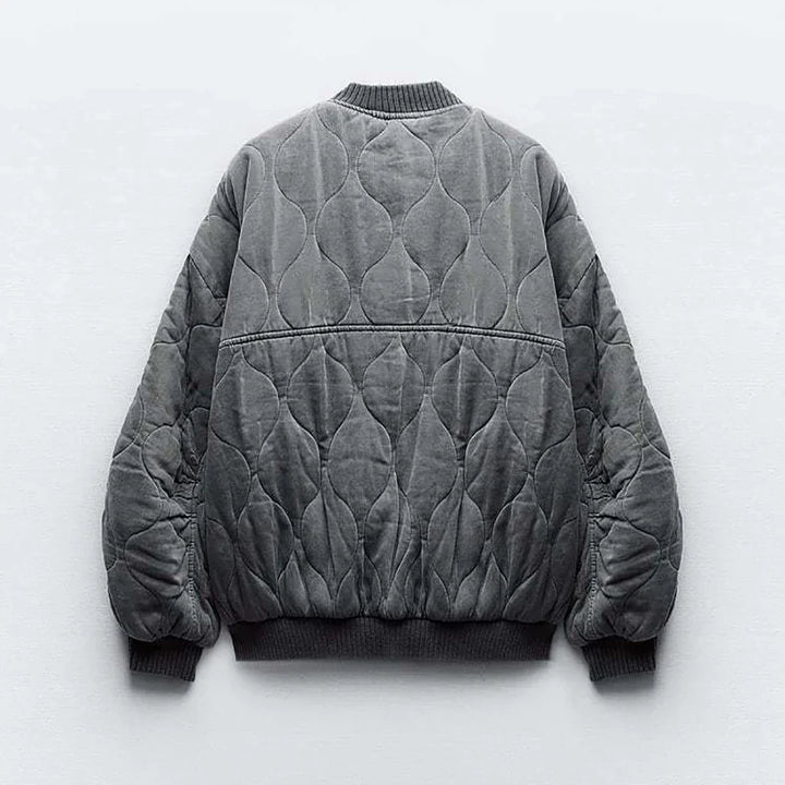 Swara | Veste Bomber Grise Coupe Ample et Tendance pour Femme