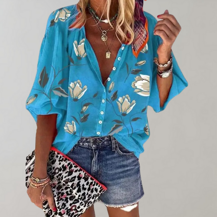 Giulianna | Blouse à Imprimé Floral avec Silhouette Douce pour Femme