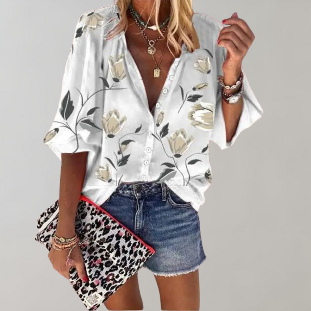 Giulianna | Blouse à Imprimé Floral avec Silhouette Douce pour Femme
