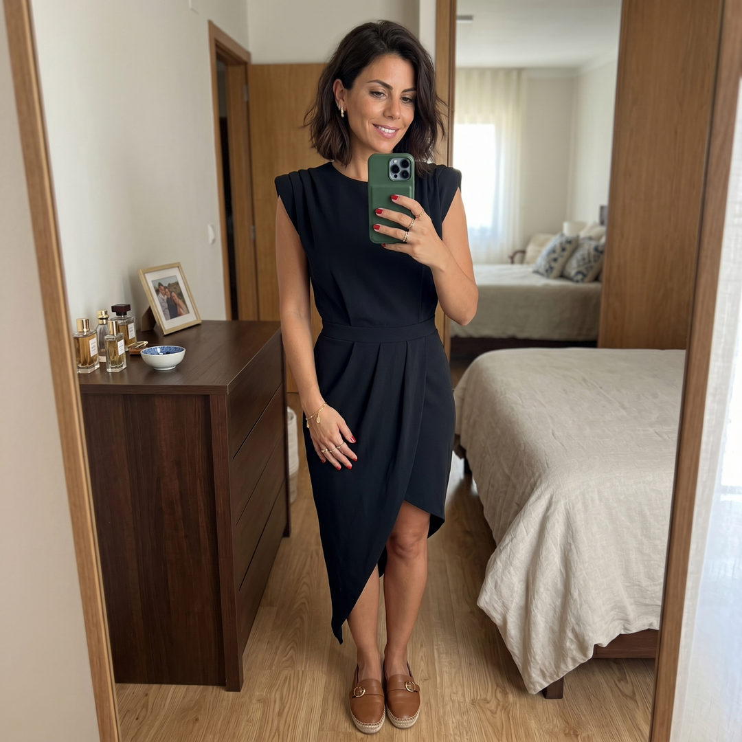 Juliette | Robe Asymétrique aux Épaules Structurées