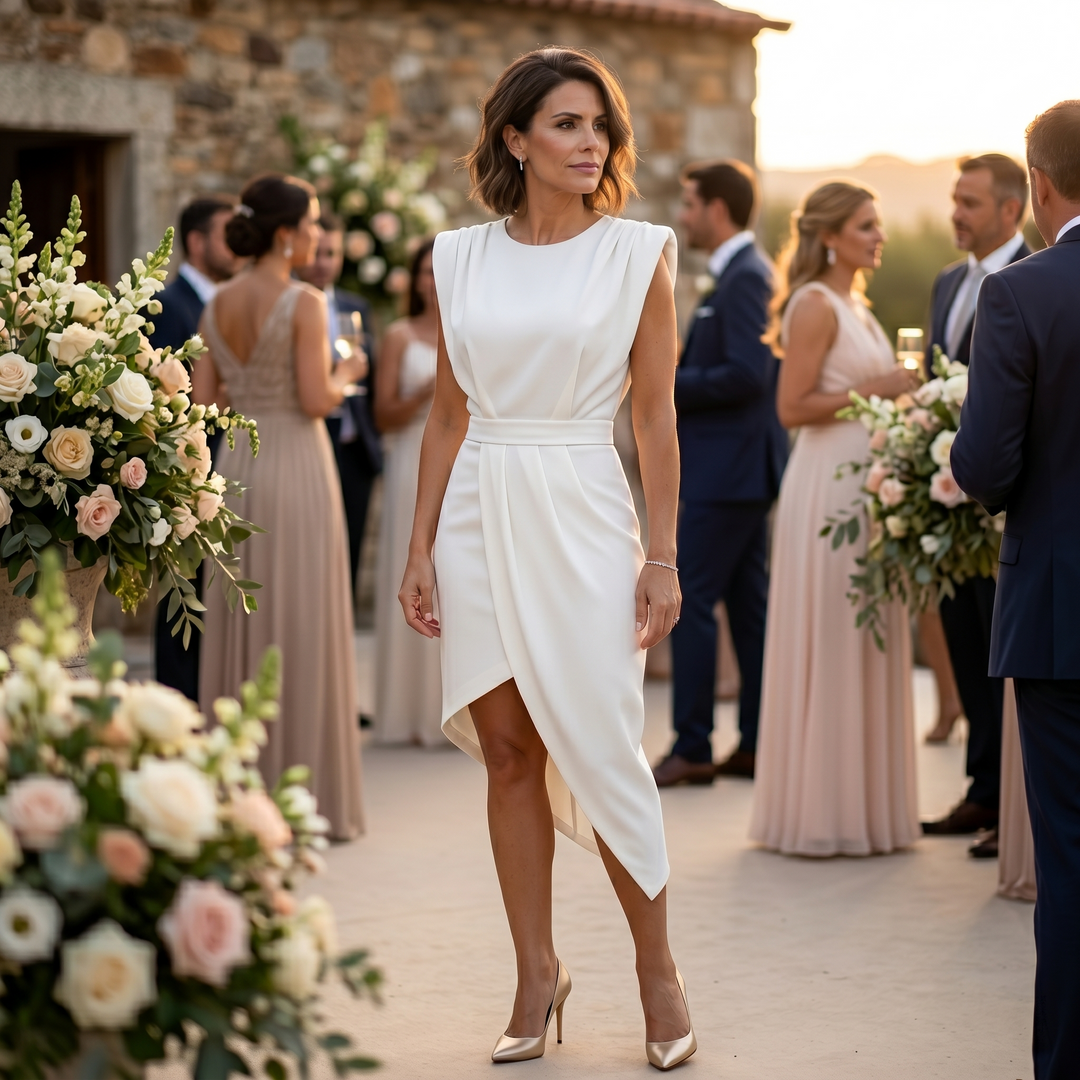 Juliette | Robe Asymétrique aux Épaules Structurées