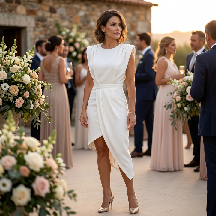 Juliette | Robe Asymétrique aux Épaules Structurées