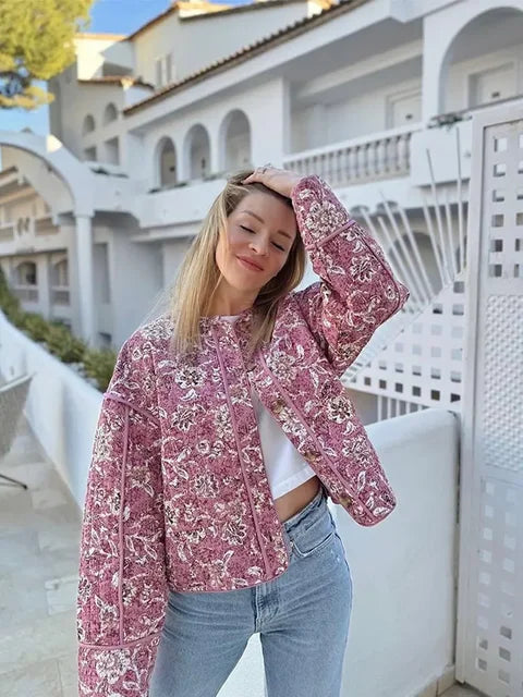 Lucille | Veste fleurie à effet chaud pour femmes