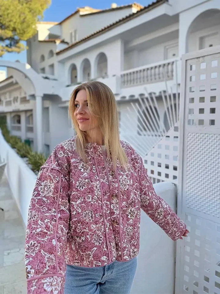 Lucille | Veste fleurie à effet chaud pour femmes