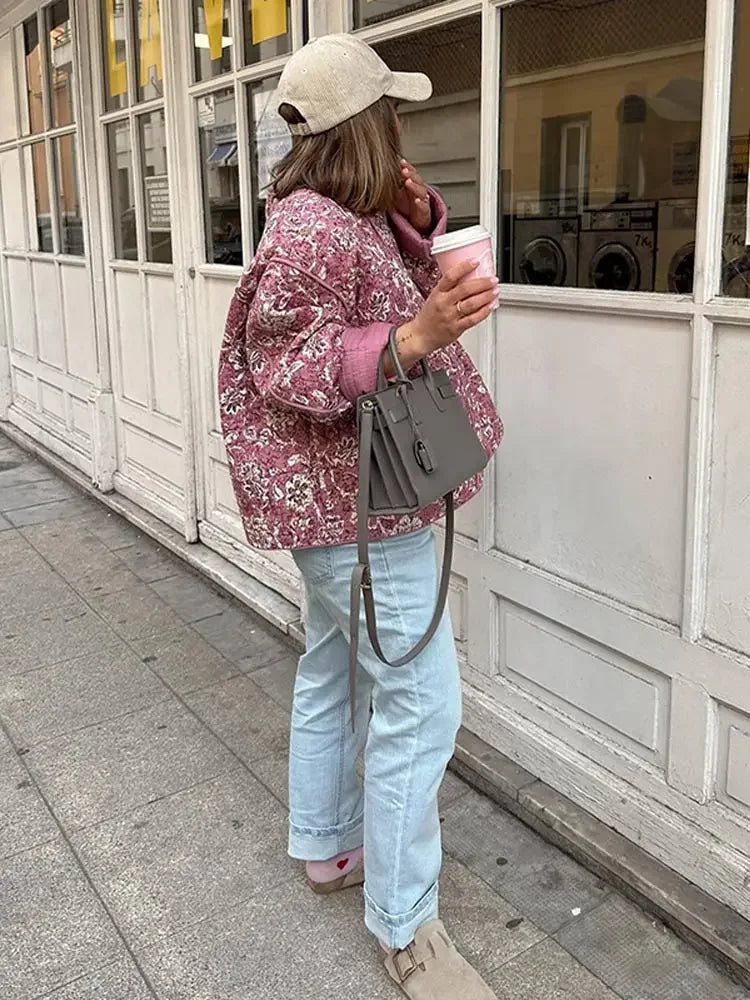 Lucille | Veste fleurie à effet chaud pour femmes