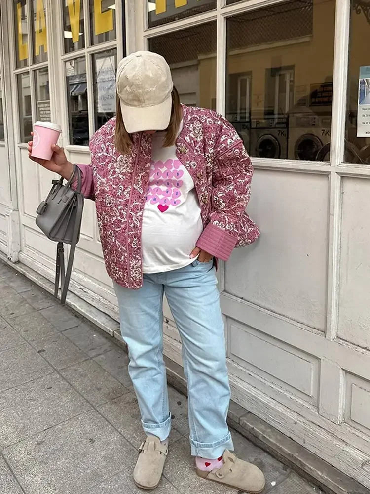Lucille | Veste fleurie à effet chaud pour femmes