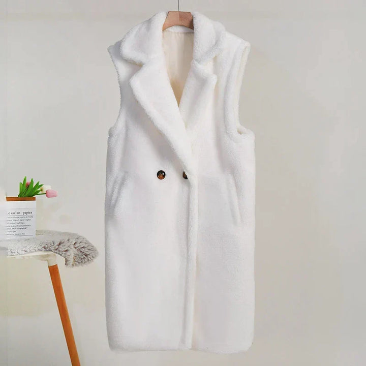 Petronella | Manteau d’hiver sans manches en peluche pour femme