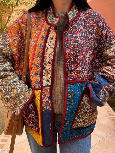 Catarina | Manteau vintage à motif floral pour femme
