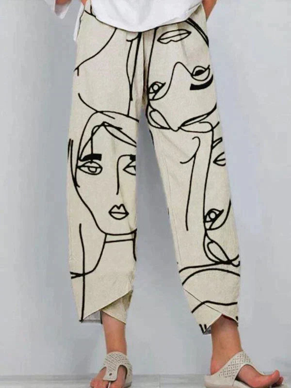 Tabea | Pantalon pour femme à imprimé abstrait