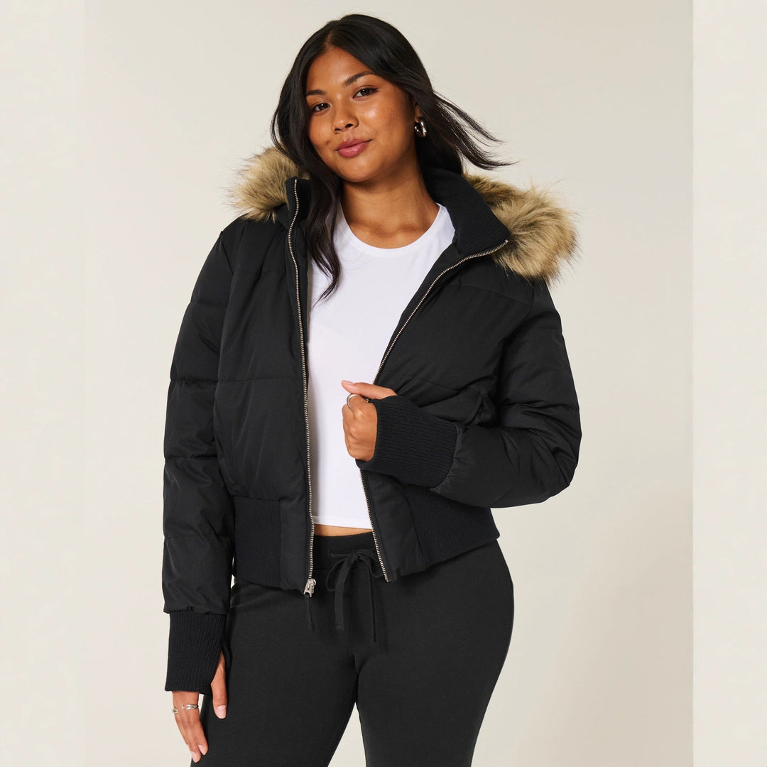 Adèle – Manteau matelassé d’hiver femme avec capuche amovible