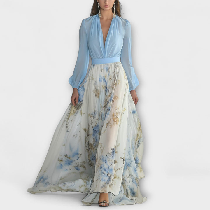 Camille | Robe maxi fleurie scintillante