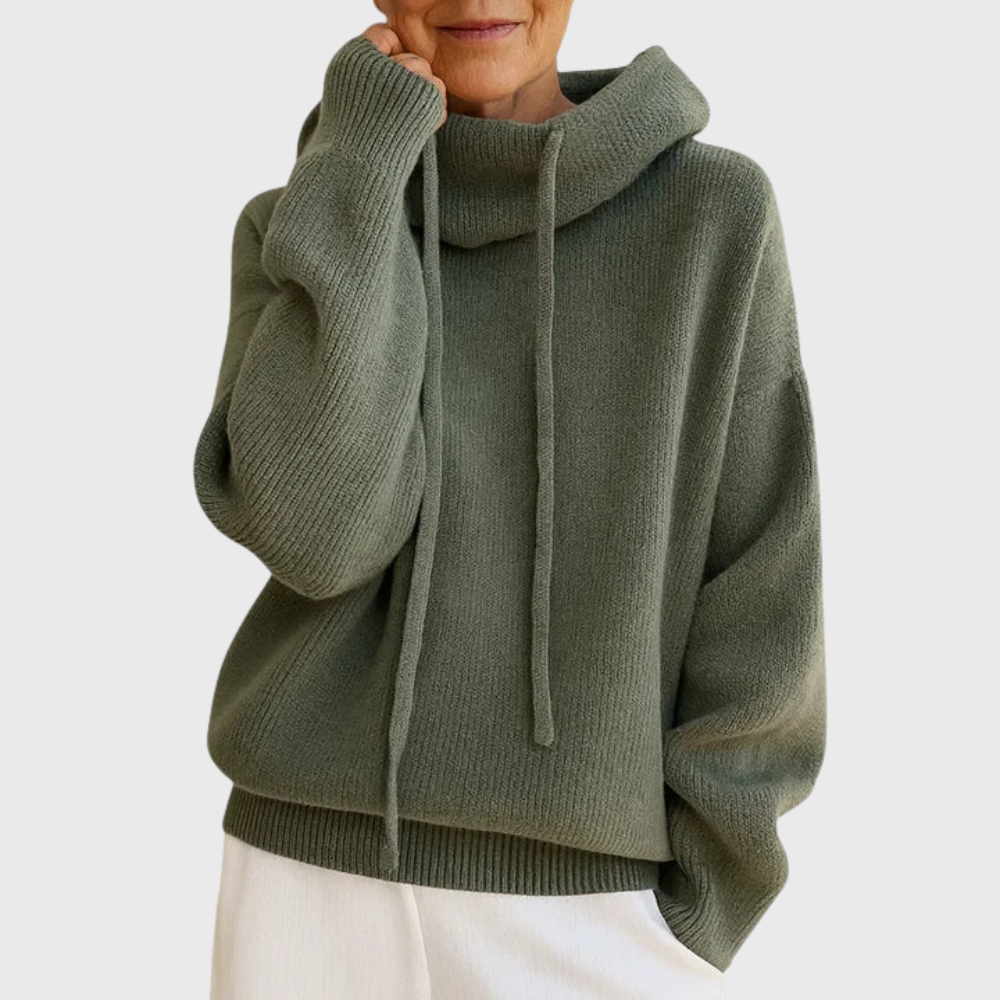 Inès | Pull à Torsades Col Roulé