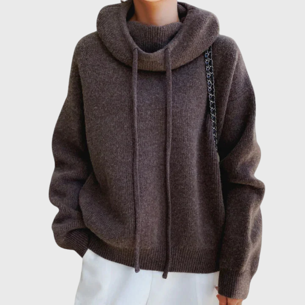 Inès | Pull à Torsades Col Roulé