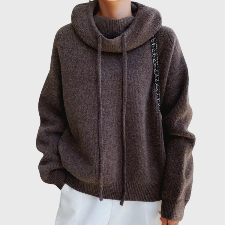 Inès | Pull à Torsades Col Roulé