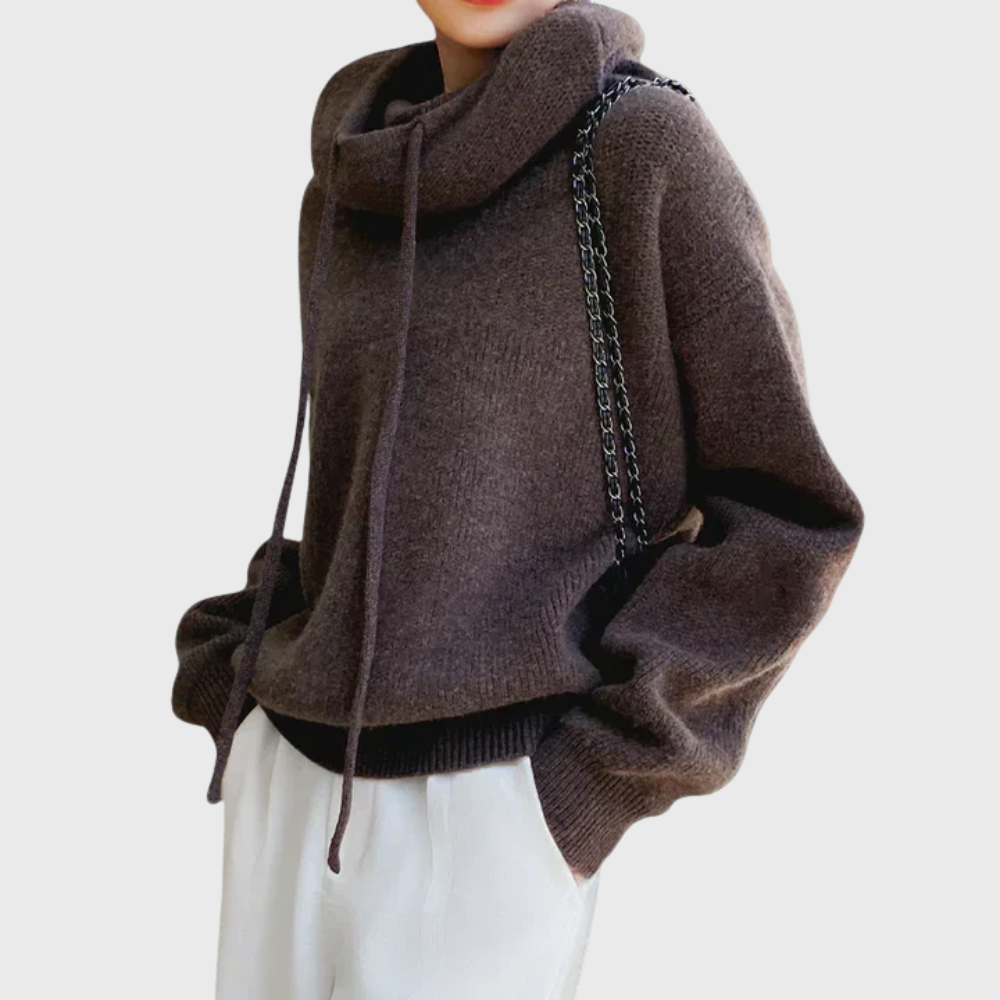 Inès | Pull à Torsades Col Roulé