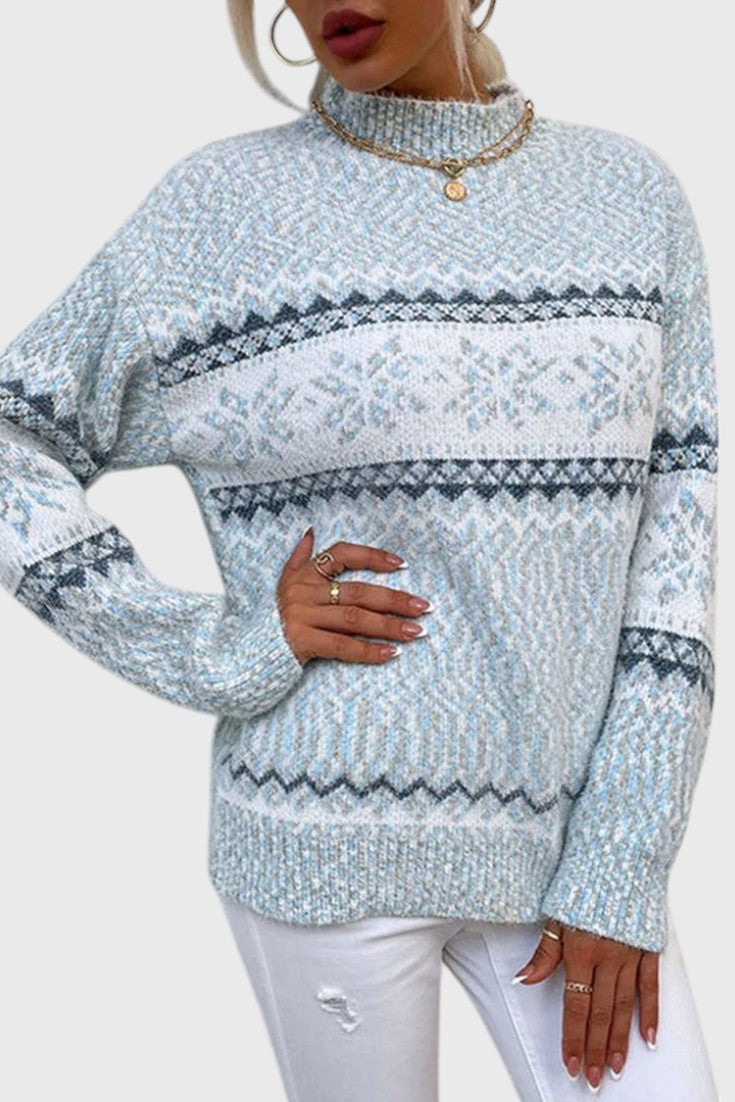 Élise | Pull Motif Flocons de Neige