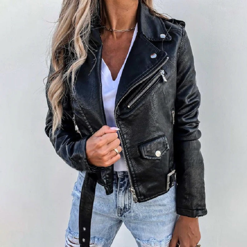 Breanna | Veste Biker Élégante avec Col à Revers pour femme