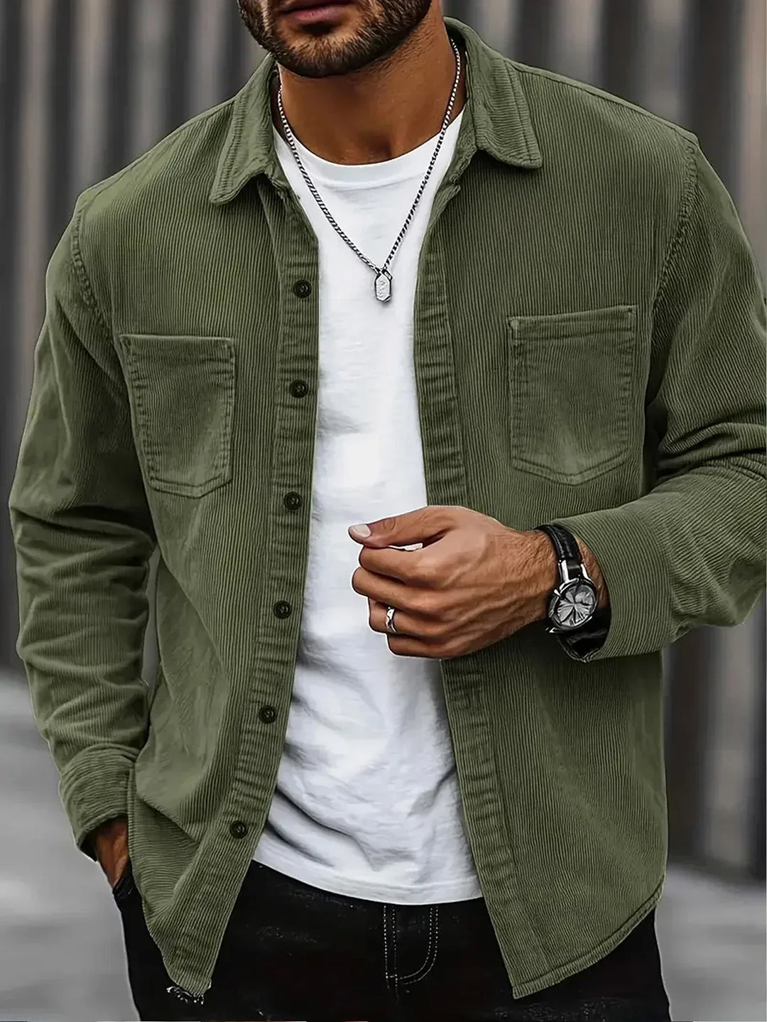 Arthur | Chemise en velours côtelé chaude pour homme