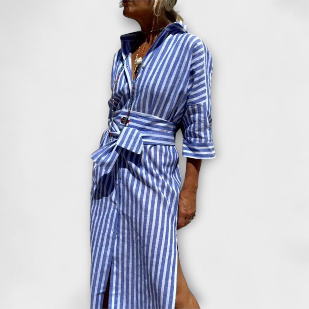 Manon | Robe Chemise Élégante à Rayures