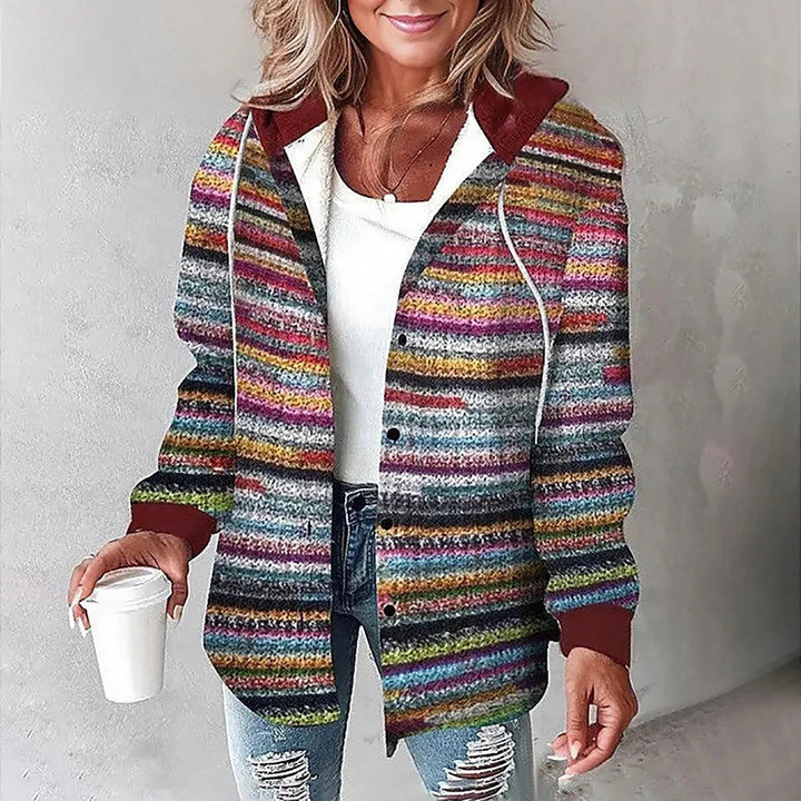 Inès | Veste en Maille au Design Automnal