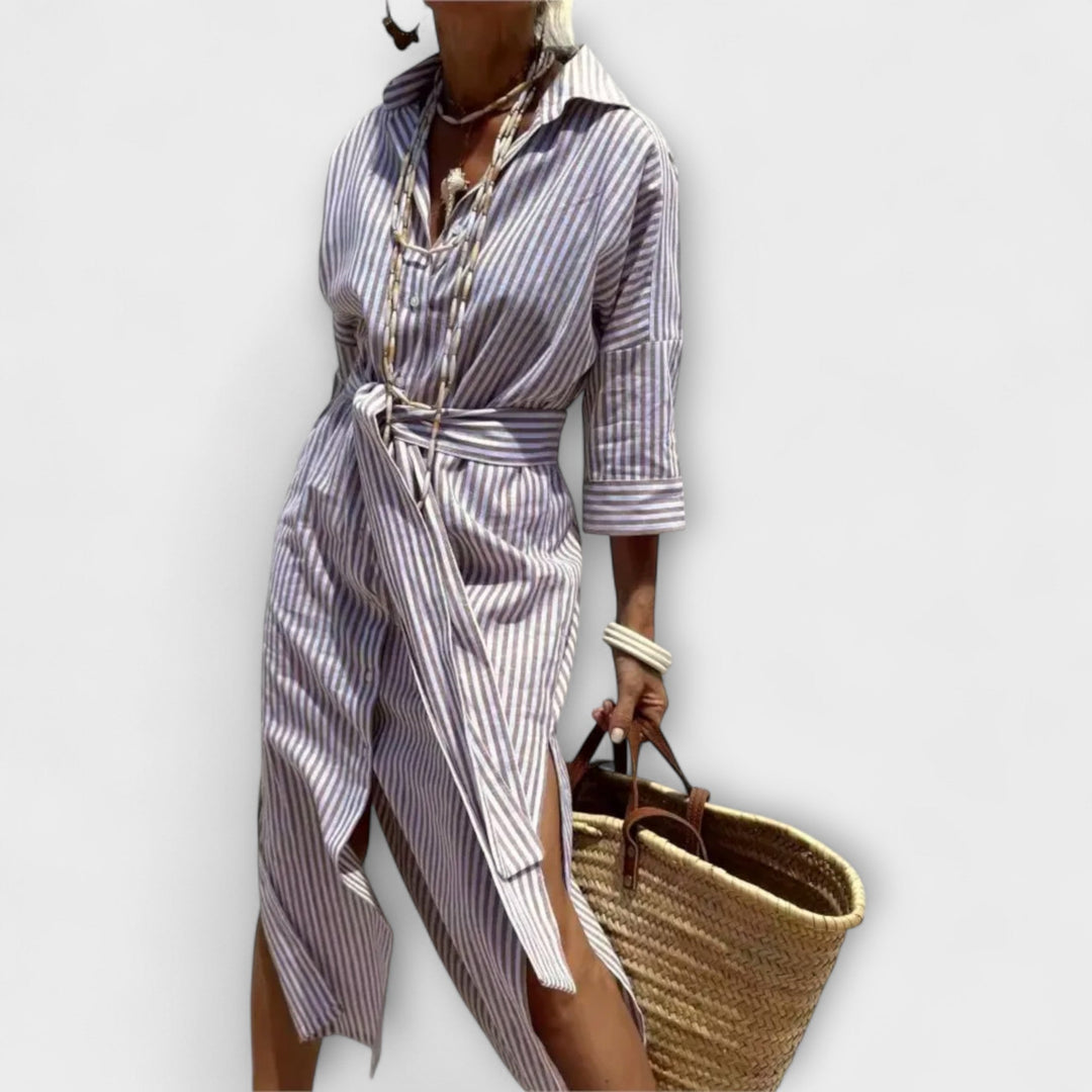 Manon | Robe Chemise Élégante à Rayures
