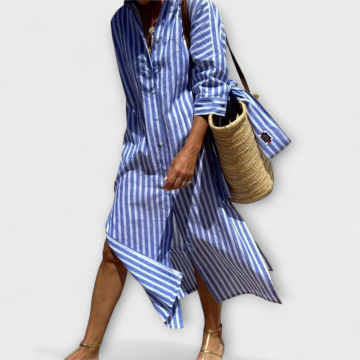 Manon | Robe Chemise Élégante à Rayures
