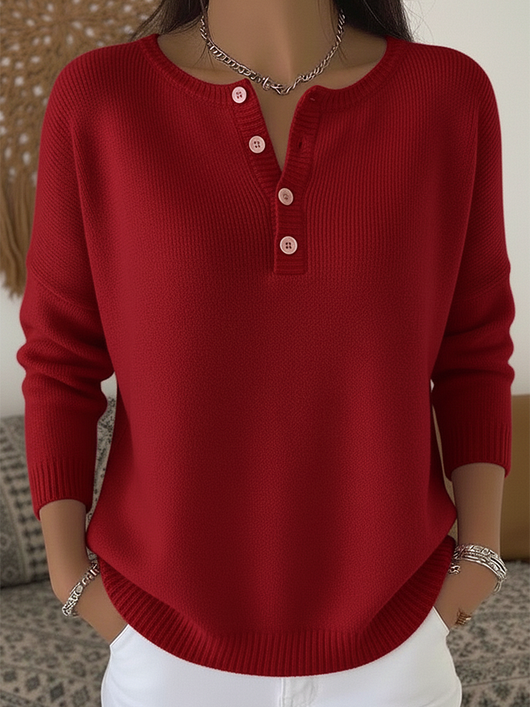 Léa | Pull Élégant à Boutons