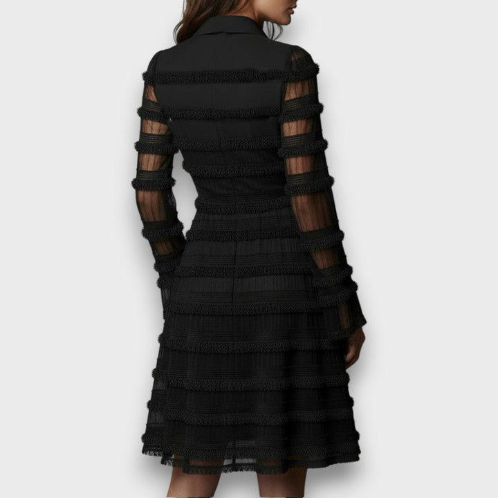 Chloé | Robe Midi Transparente avec Franges