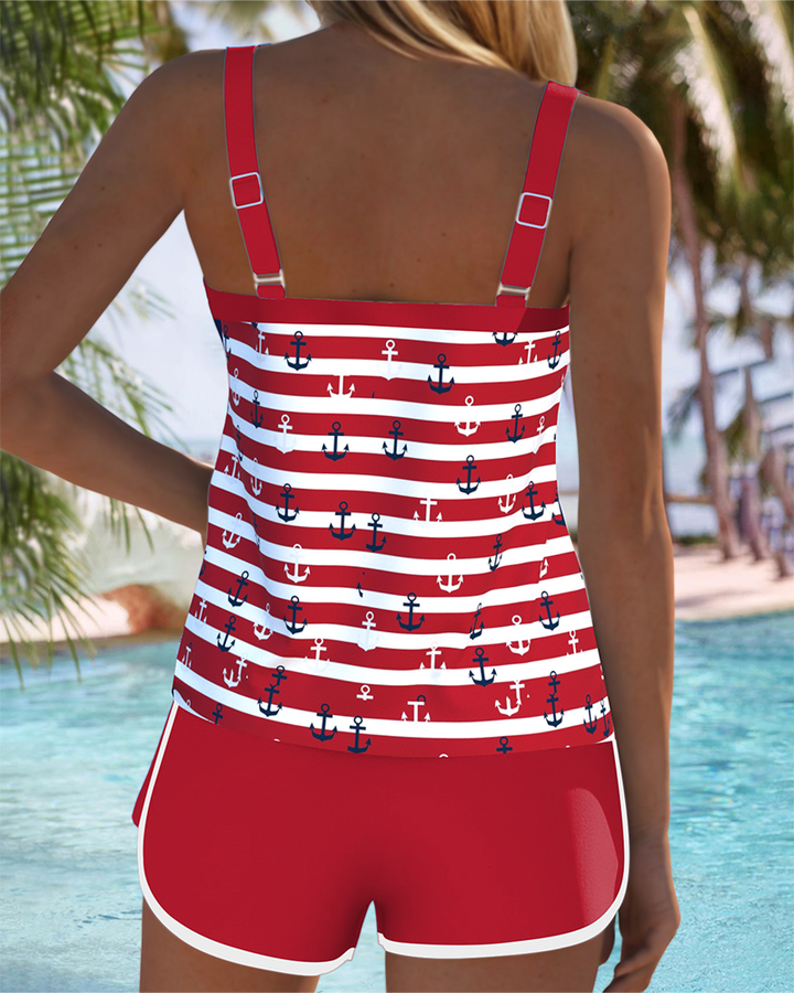 Maillot De Bain Imprimé Short À Bretelles