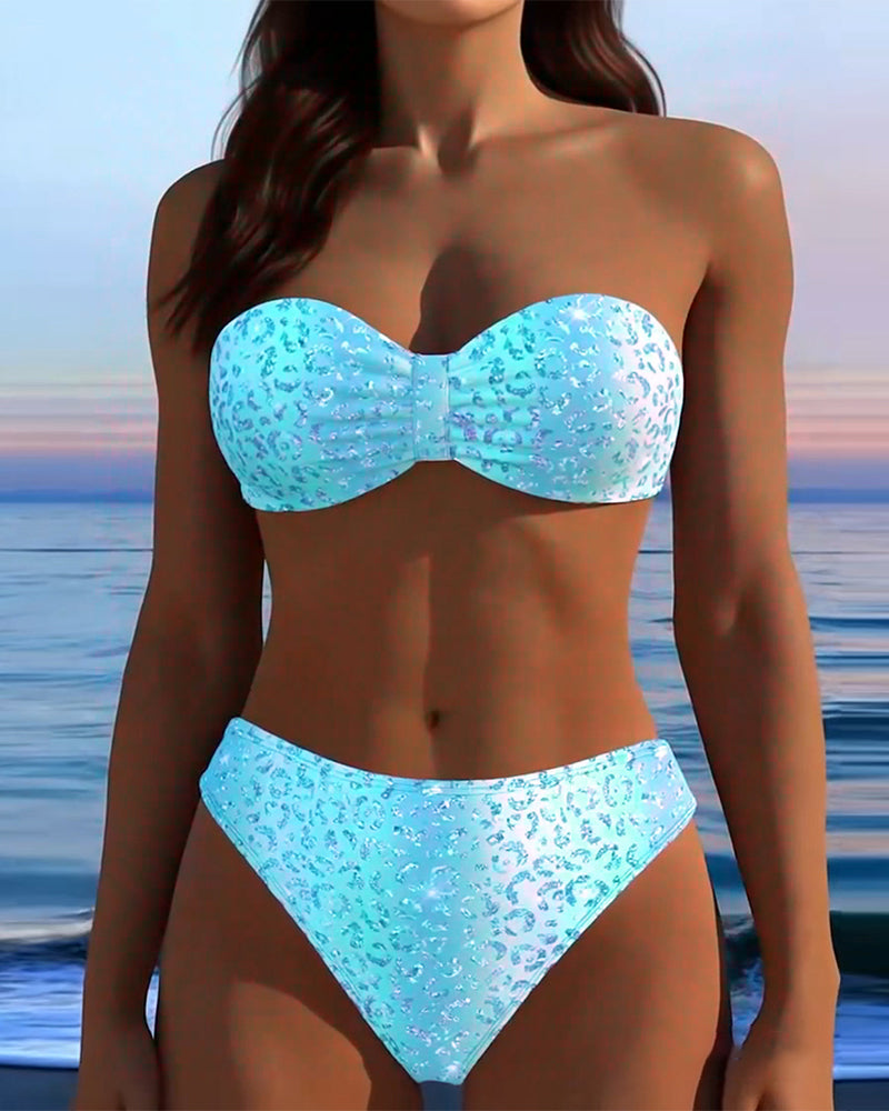 Bikini Imprimé Léopard Bandeau