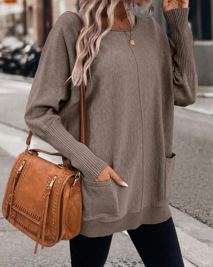 Sweat Avec Coupe Ample, Manches En Aile De Chauve-Souris Et Poches