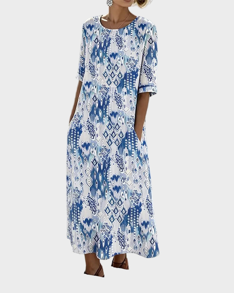 Inès | Robe midi fluide et légère à fleurs