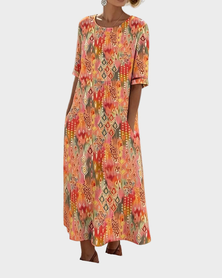 Inès | Robe midi fluide et légère à fleurs
