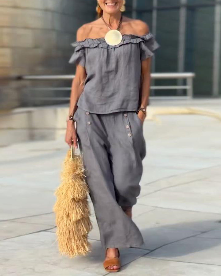 Ensemble Élégant Avec Décolleté en Off-the-Shoulder