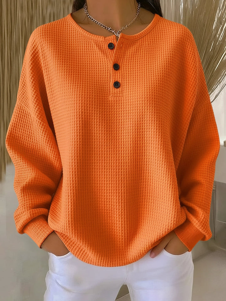 Manon | Pull Henley à Texture Gauffrée
