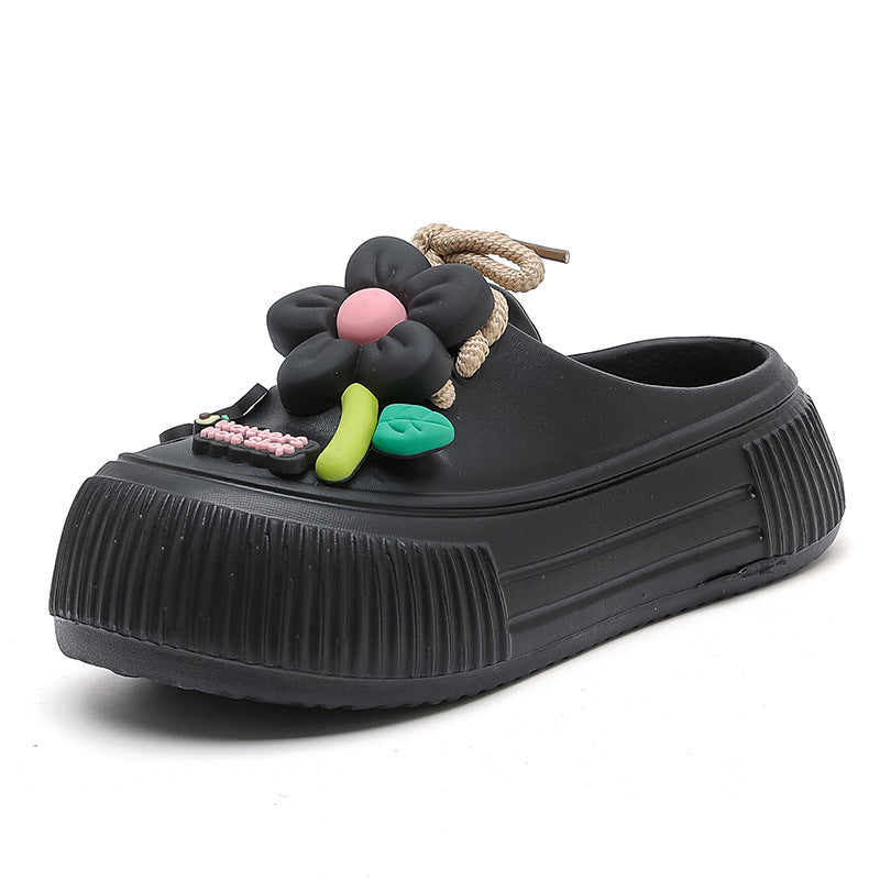 🌴 Chaussons Respirants pour Femmes avec Décoration Fleurie