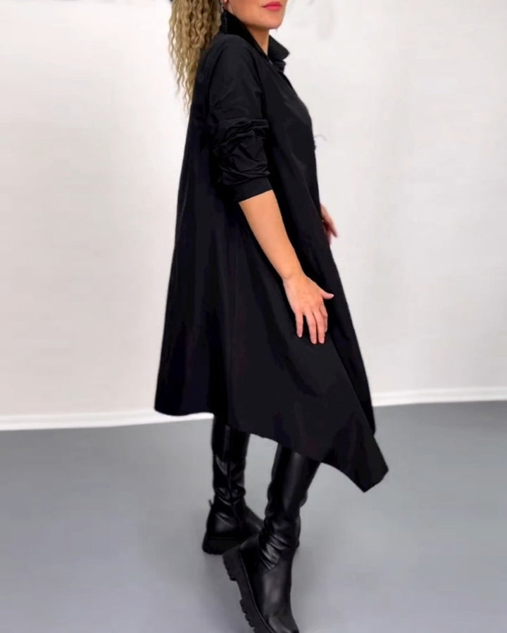 Robe décontractée irrégulière de couleur unie