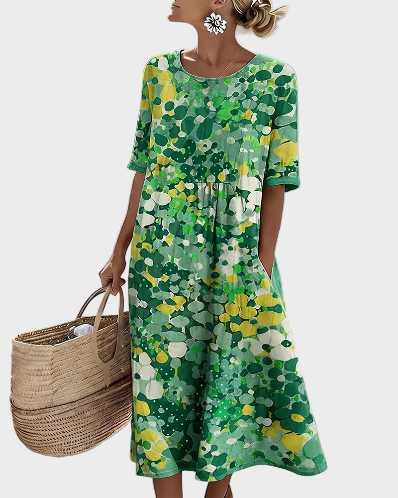 Élise | Robe midi fluide et légère à motif floral