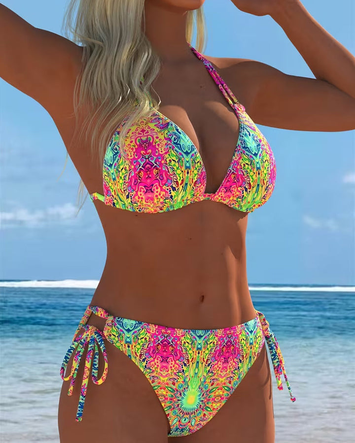 Bikini Coloré Licou Impression