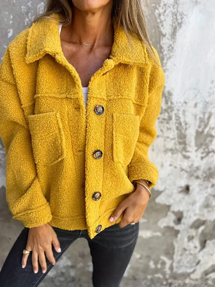 Yasmine | Manteau d’hiver en peluche à manches longues pour femme