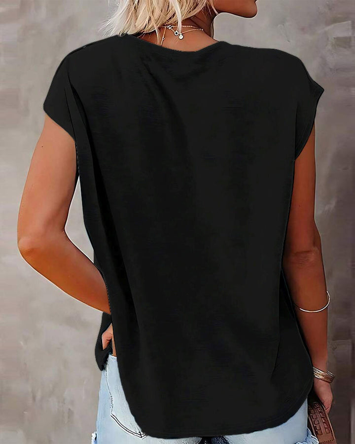 T-Shirt Col Rond Dégradé Contraste