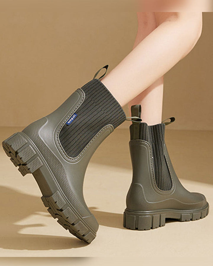 ☔️Bottes Imperméable Anti-Dérapant Semelle Épaisse Mi-Mollet