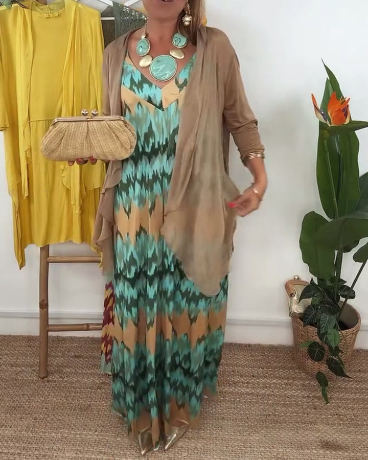 Définir Robe À Bretelles De Mode Et Manteau De Protection Solaire