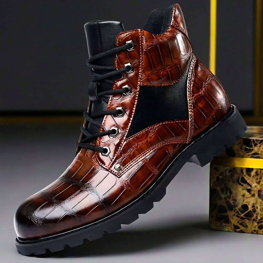 Bottes en cuir embossé Chase