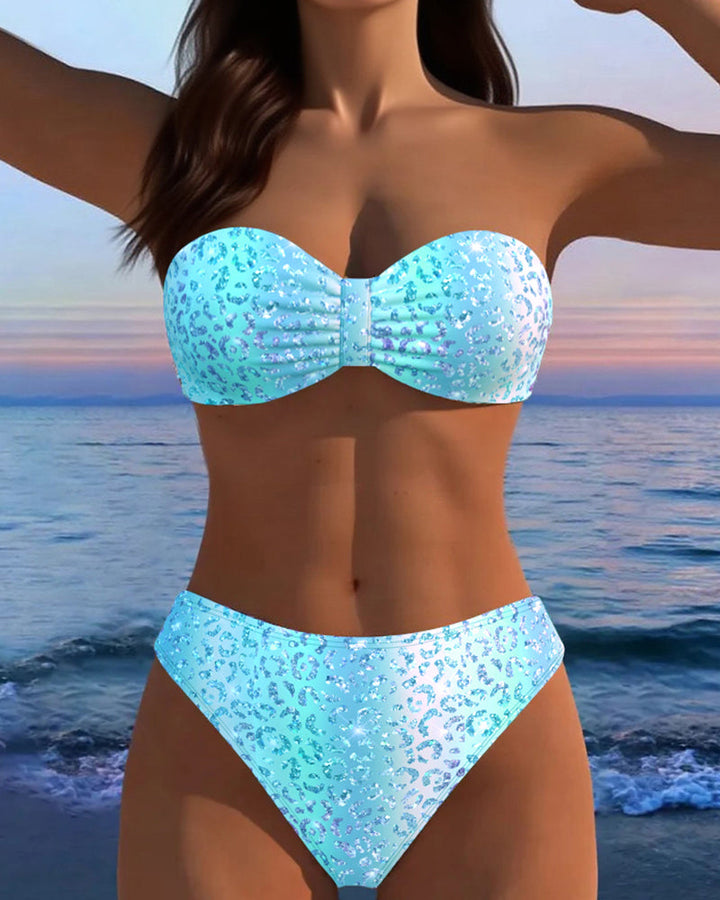 Bikini Imprimé Léopard Bandeau