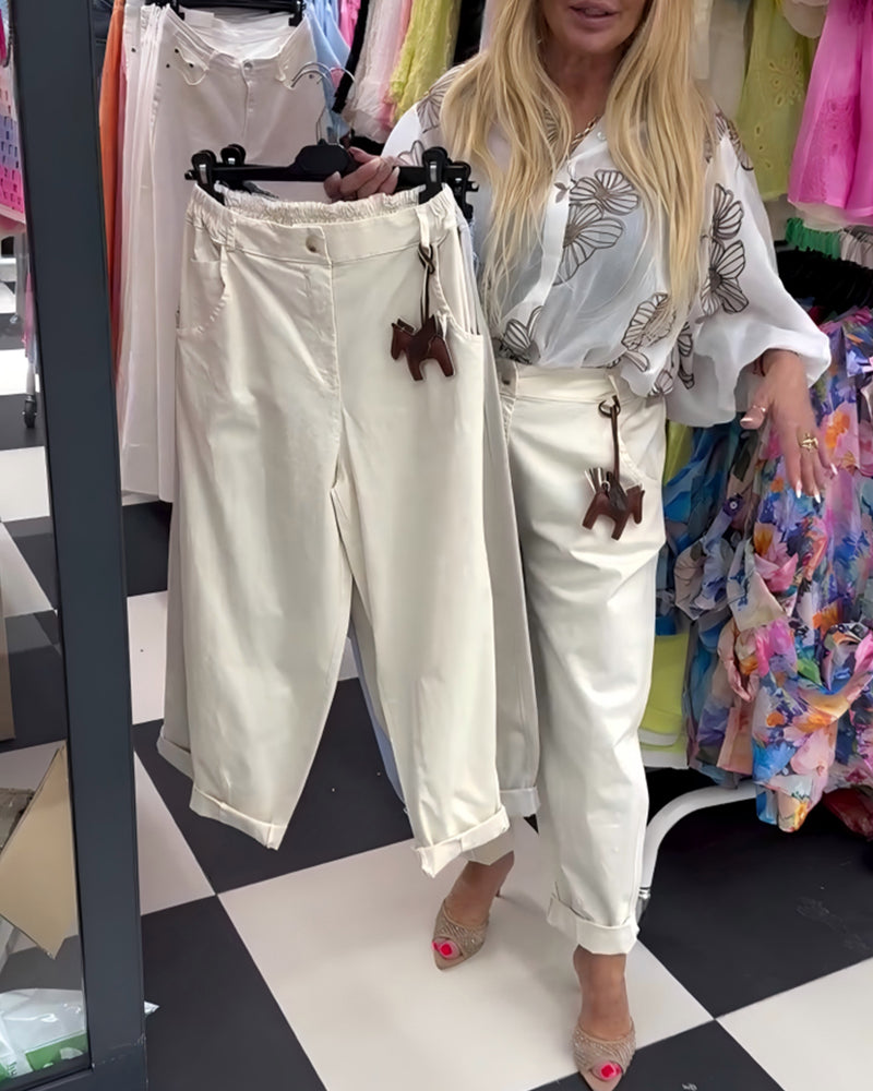 Pantalon Mode Taille Élastique Décontracté