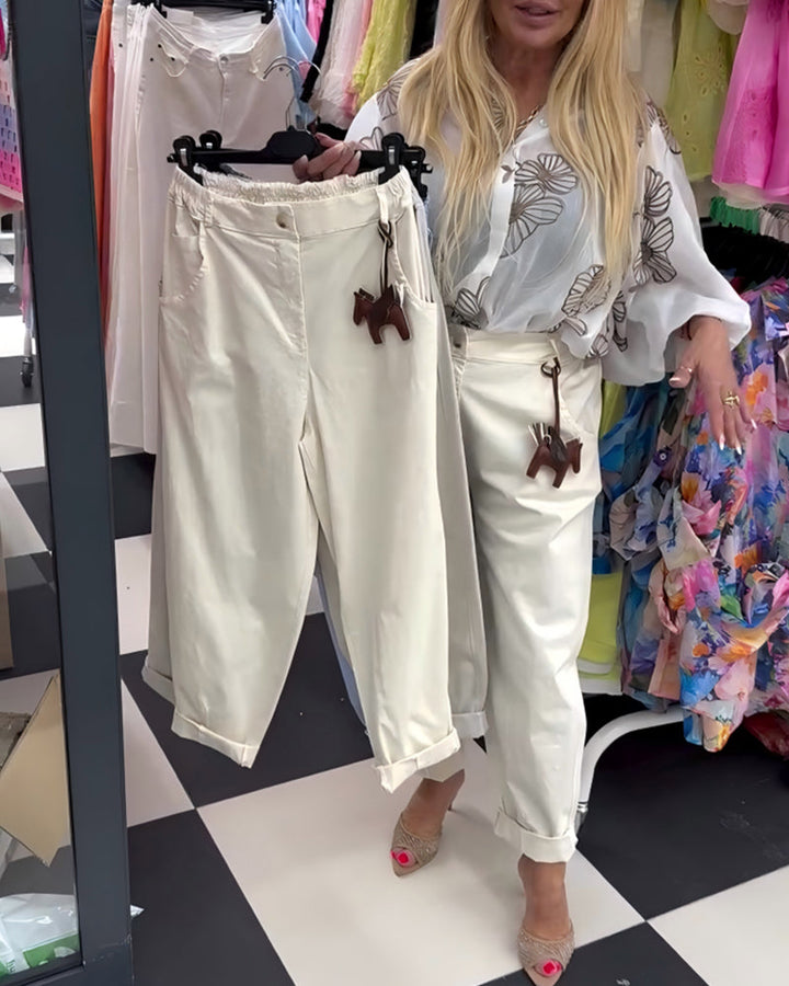 Pantalon Mode Taille Élastique Décontracté
