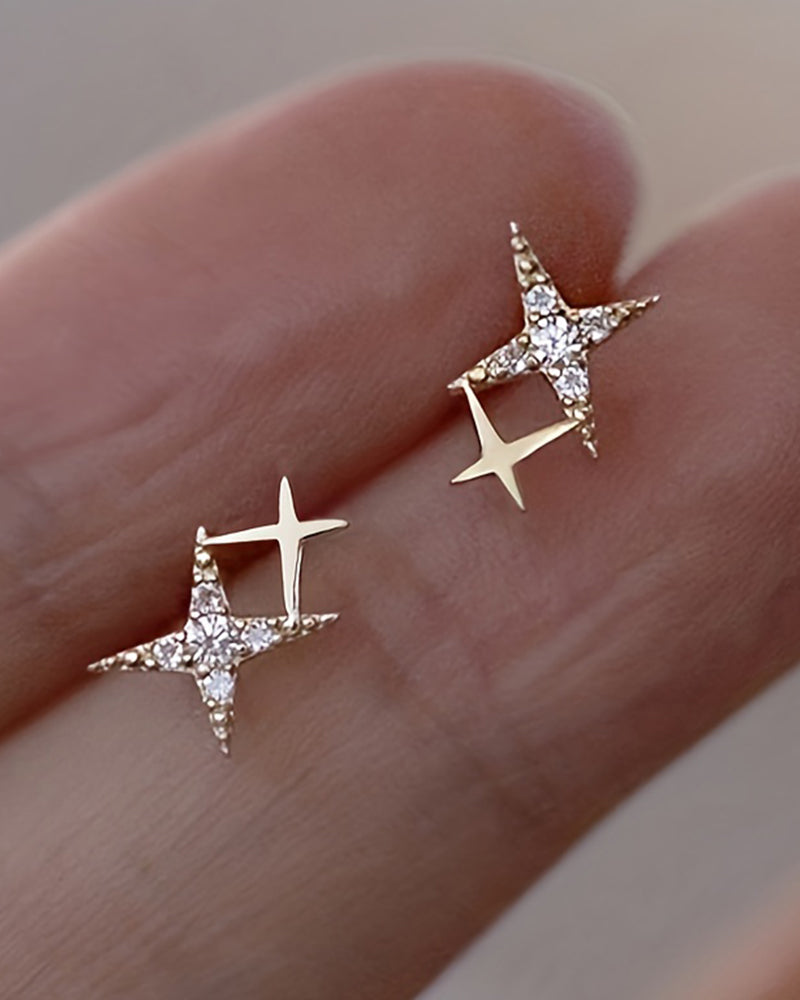 Boucles d'oreilles étoile en argent massif