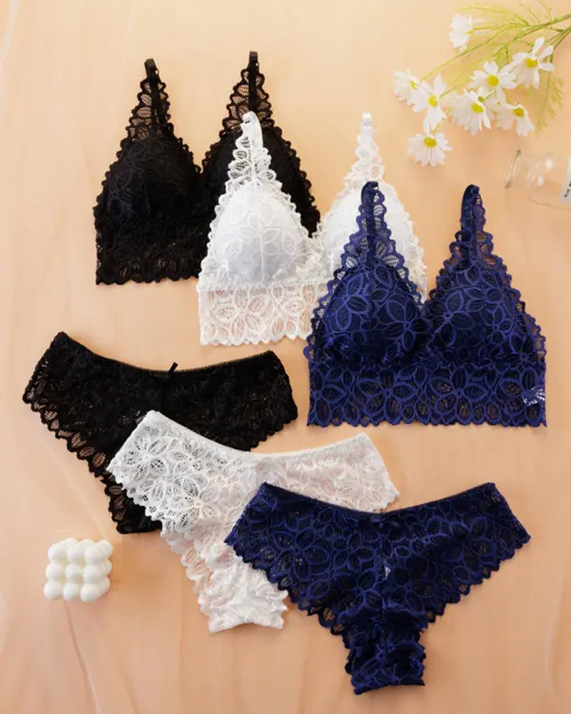 Ensemble De Sous-Vêtements Femme Dentelle Romantique